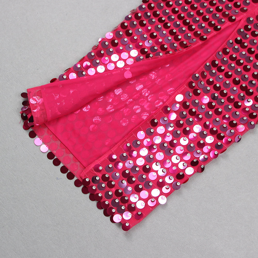 Big Sequin Maxi Dress Hot Pink HV9114