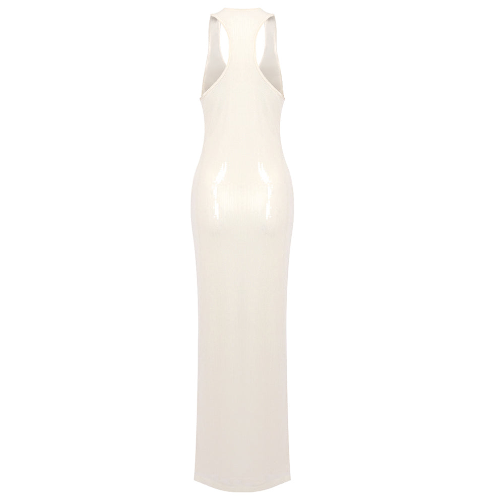 Sequin Maxi Dress Ivory HV1975