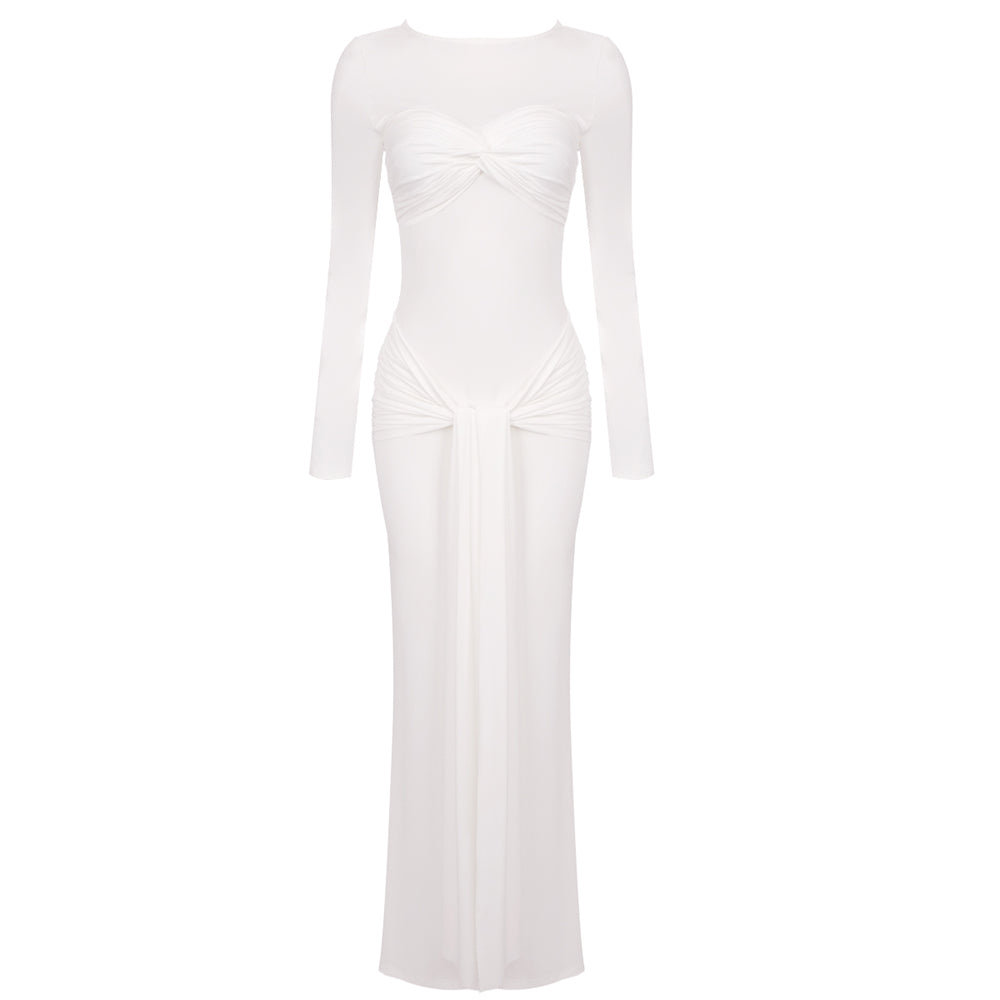Long Sleeve Draped Detail Maxi Dress HV1767
