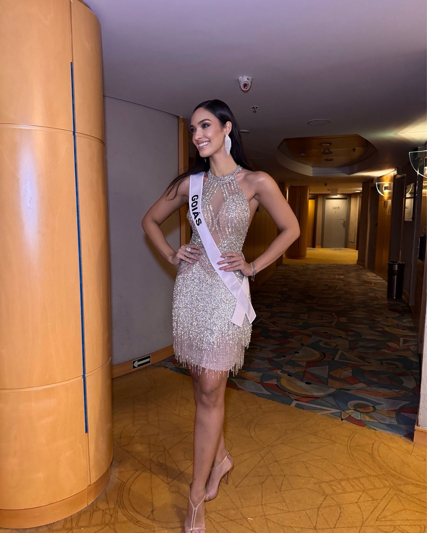 Halter Sequin Tassel Backless Dress Silver HV2143