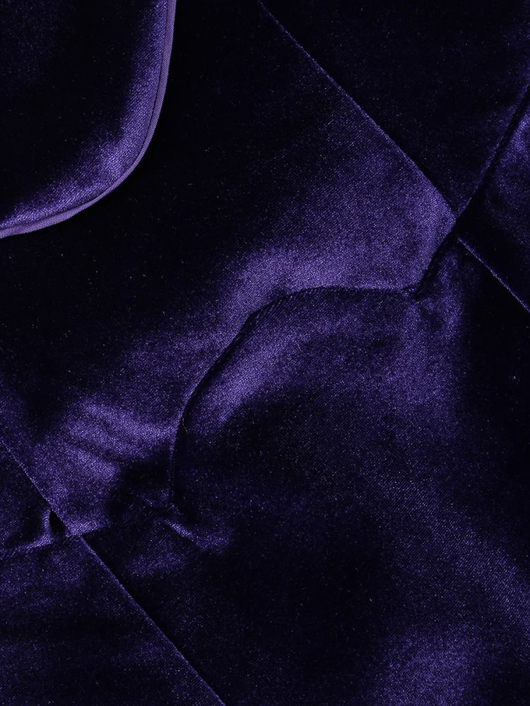 Strapless Heart Detail A Line Velvet Dress Purple HV1291
