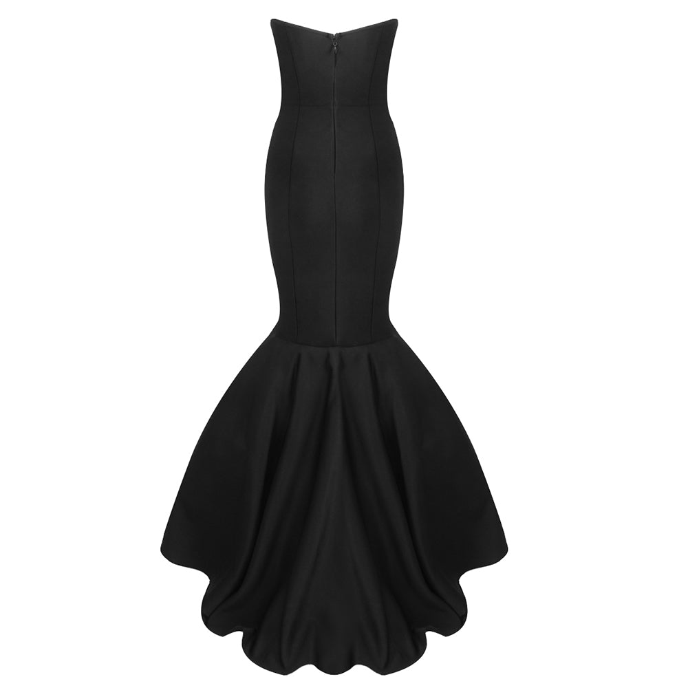 Strapless Mermaid Maxi Dress Black HV2078