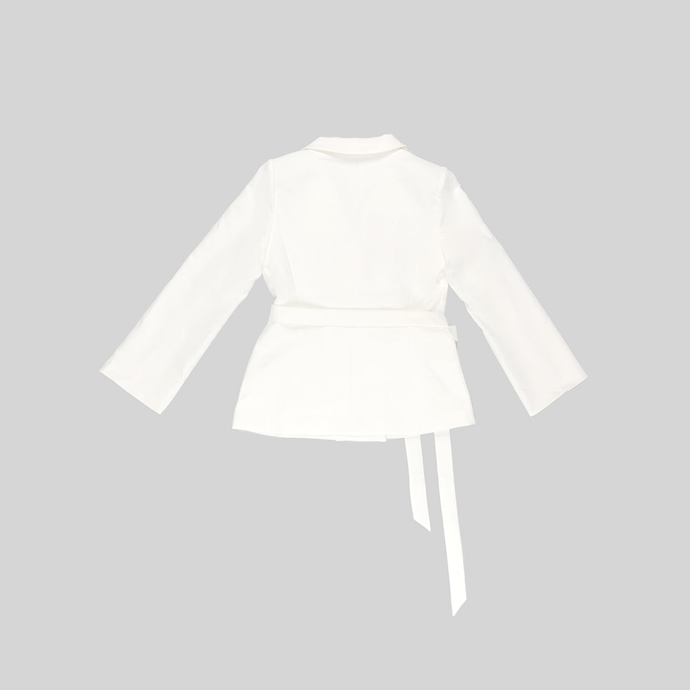 Long Sleeve Crystal Detail Blazer White HV9765