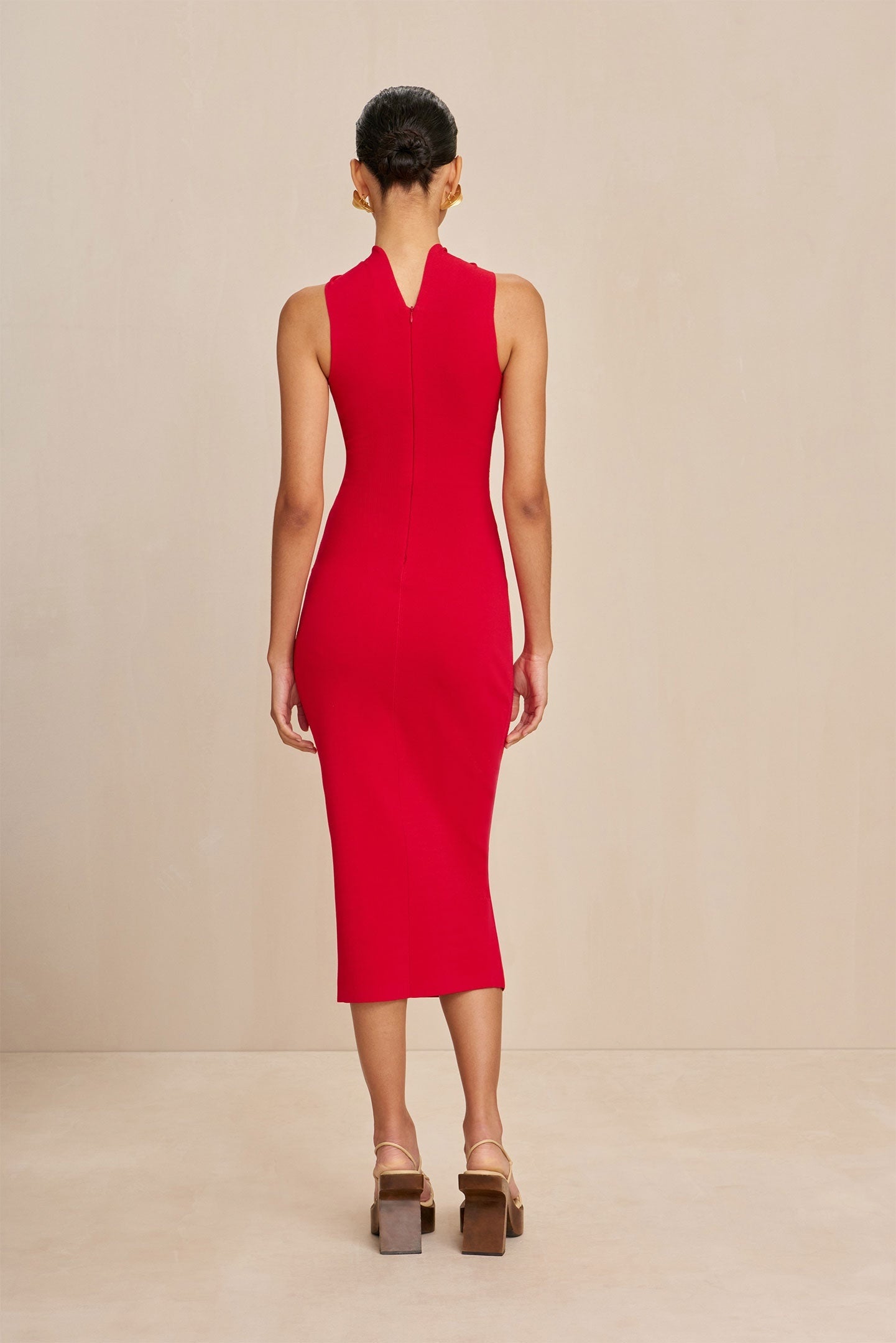 Halter Chain Detail Midi Dress HV1391