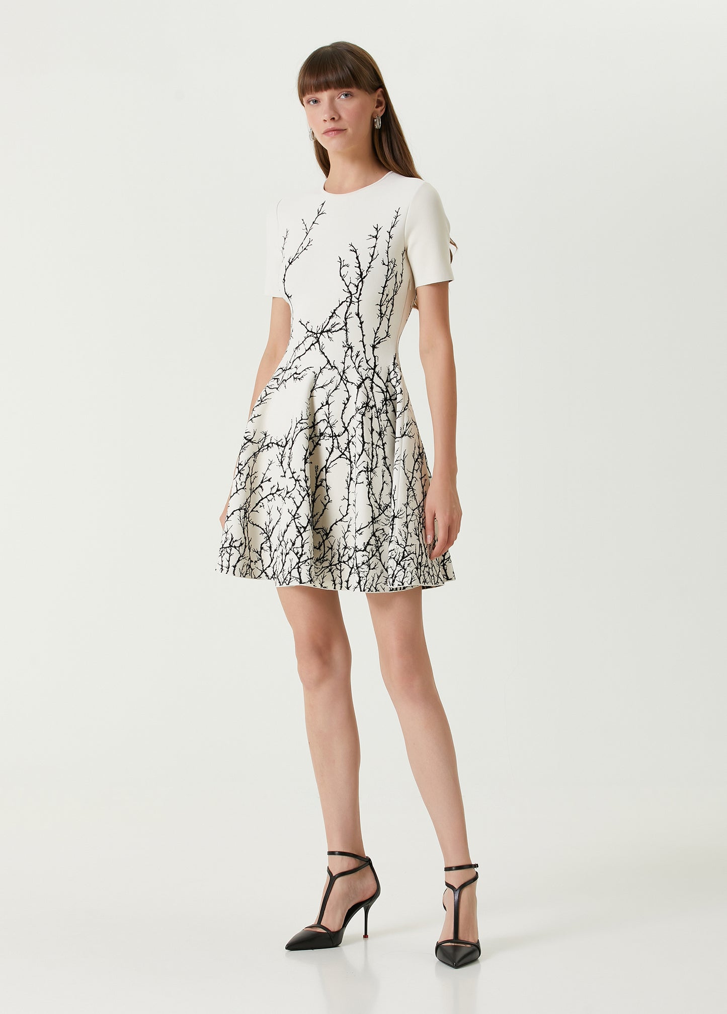Short Sleeve A Line Dress White HV1576