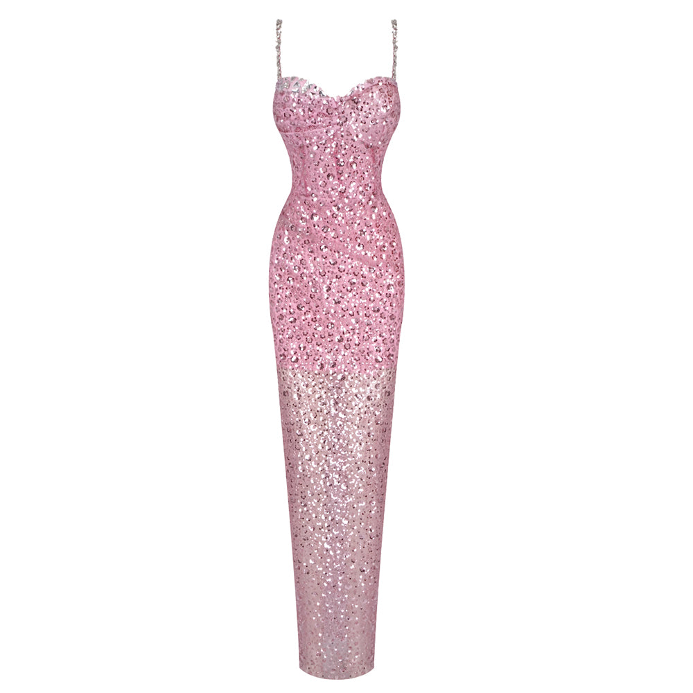 Sequin Bustier Maxi Dress Pink HV1960