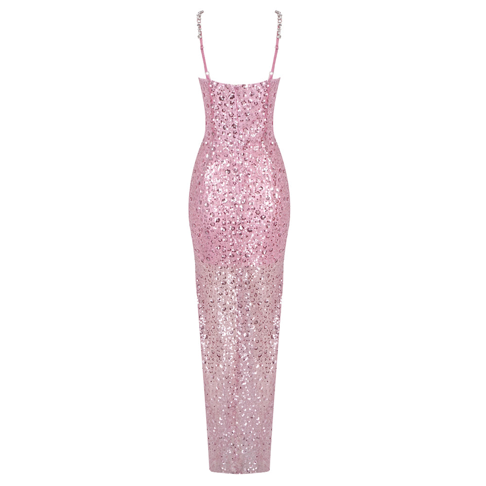 Sequin Bustier Maxi Dress Pink HV1960