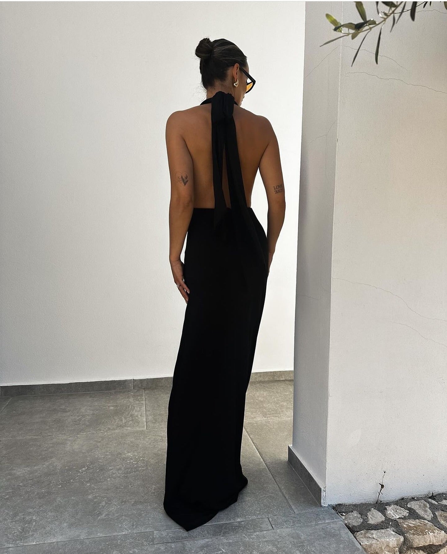 Halter Draped Maxi Dress HV1533