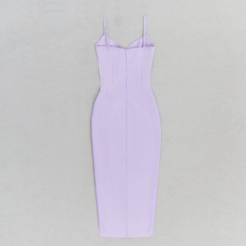 Bustier Midi Dress Lavender Silver HV8448
