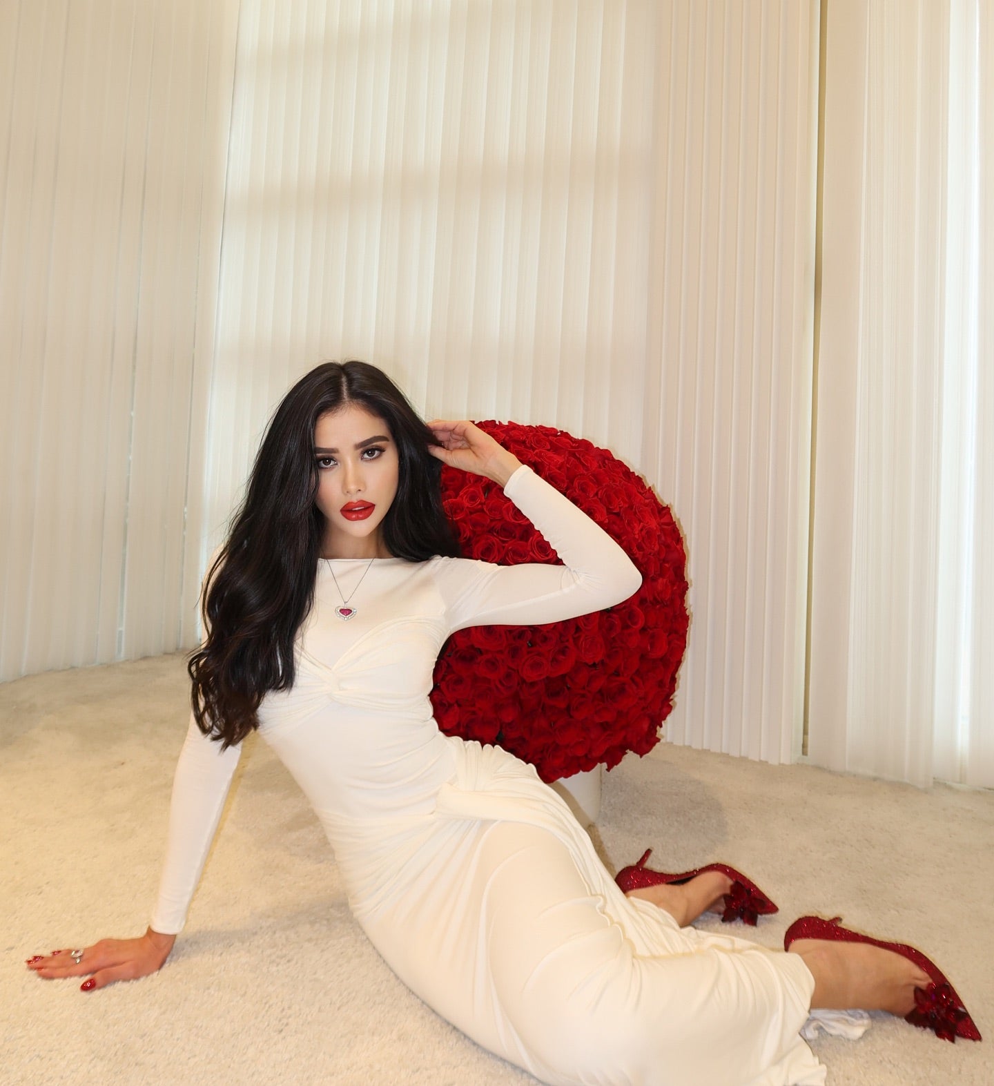Long Sleeve Draped Detail Maxi Dress HV1767