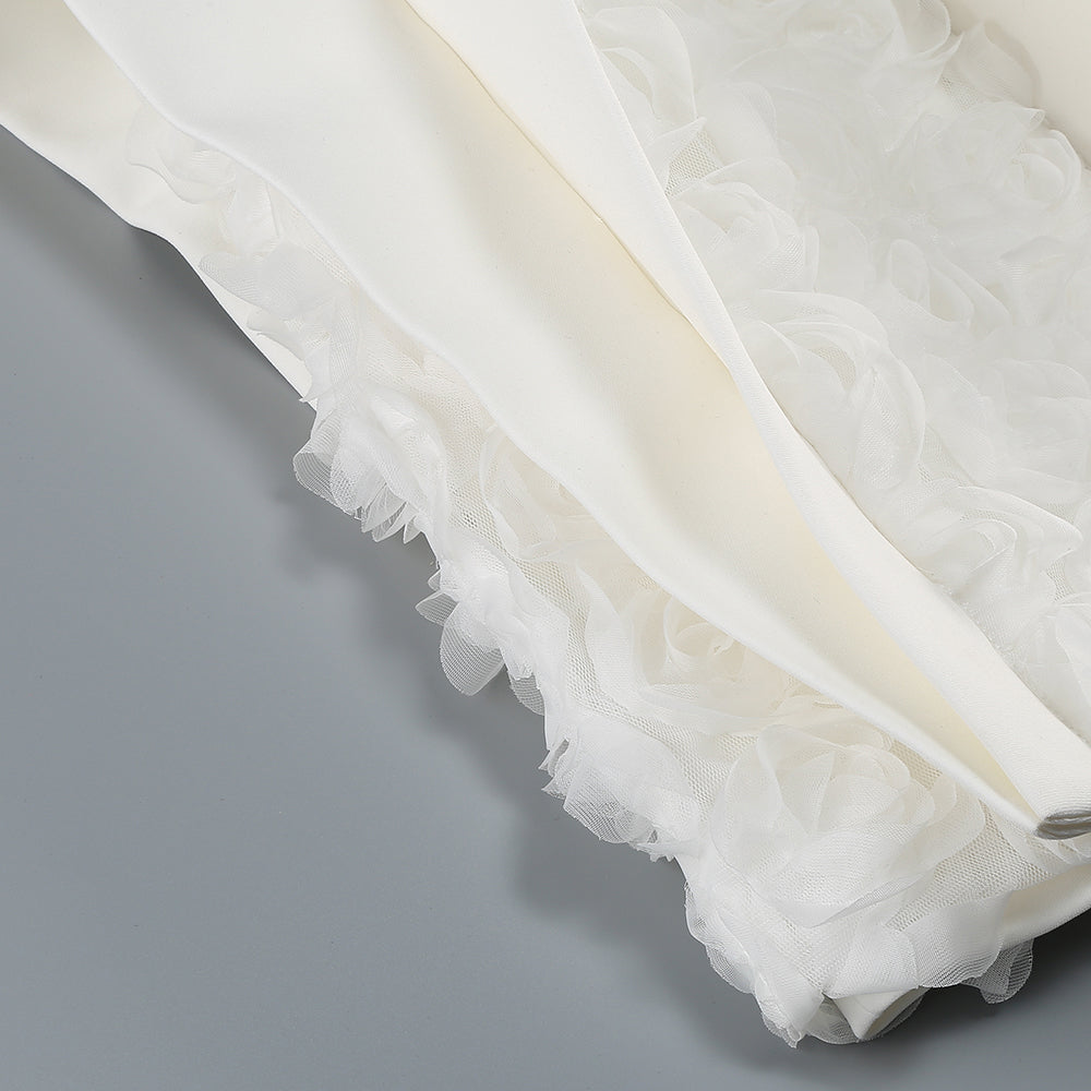 Strapless Puff Dress White