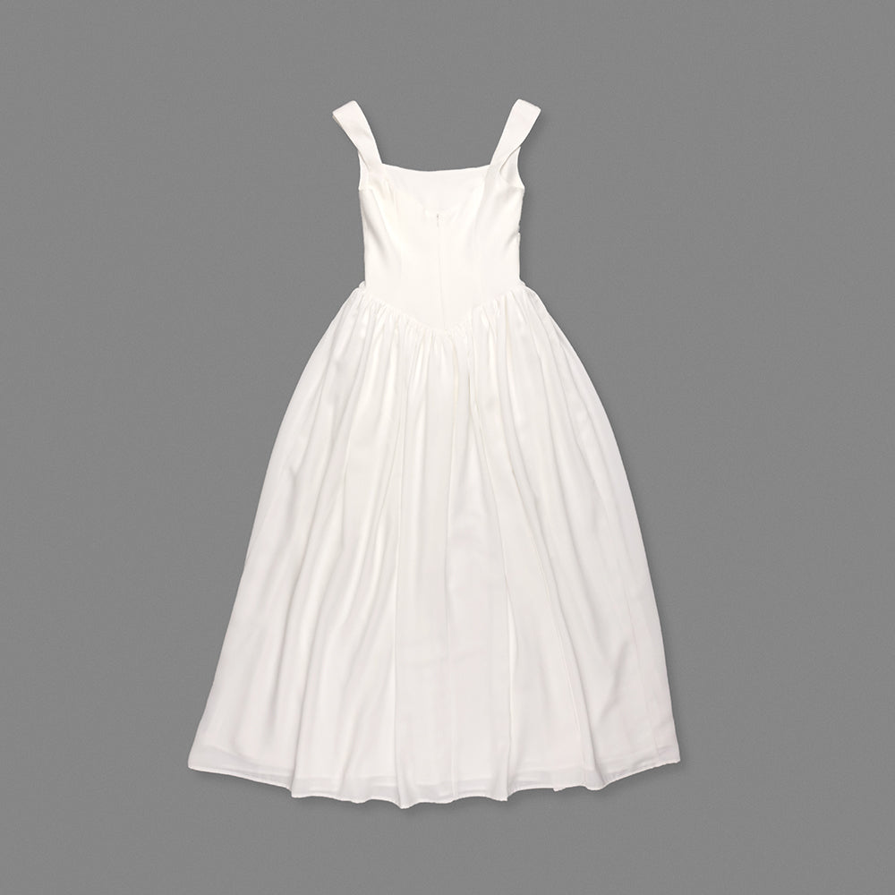 Structured A Line Maxi Dress White HV0162