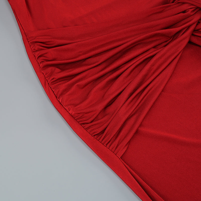 Long Sleeve Ruched Detail Maxi Dress