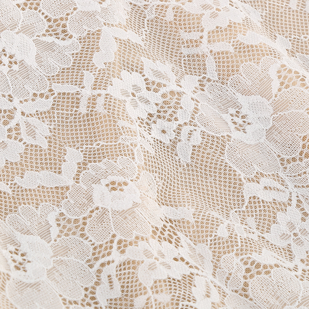 Long Sleeve Lace Corset Dress White HV2245