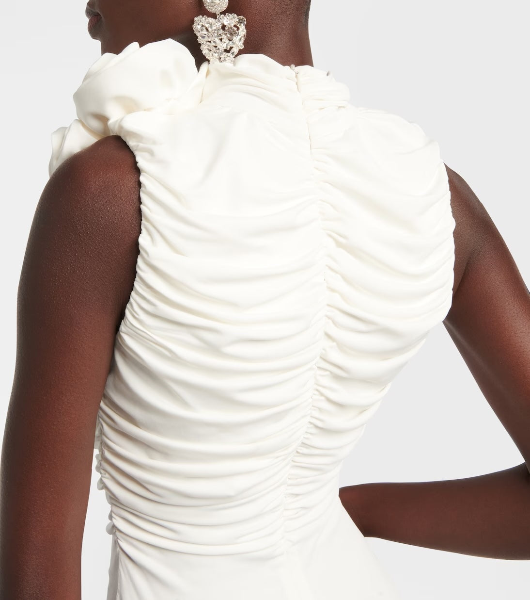 Flower Detail Ruched Midi Dress HV1443