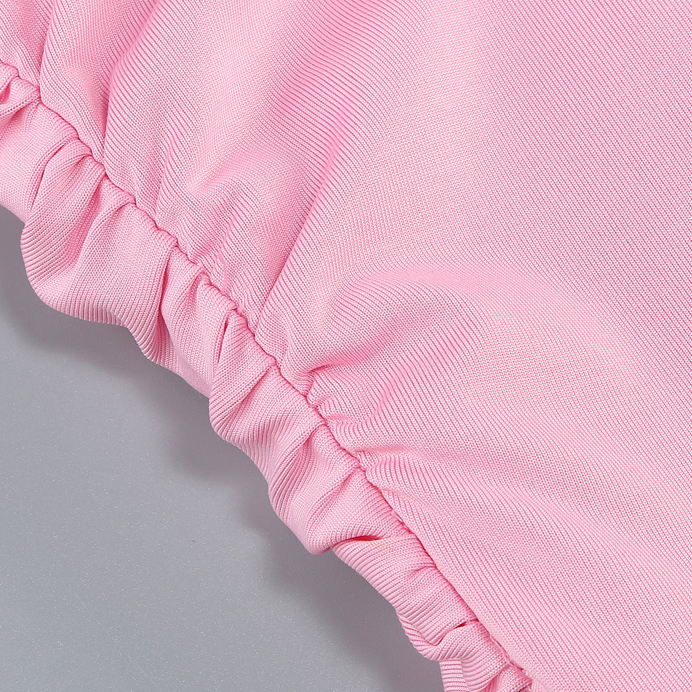 One Shoulder Backless Maxi Dress Pink