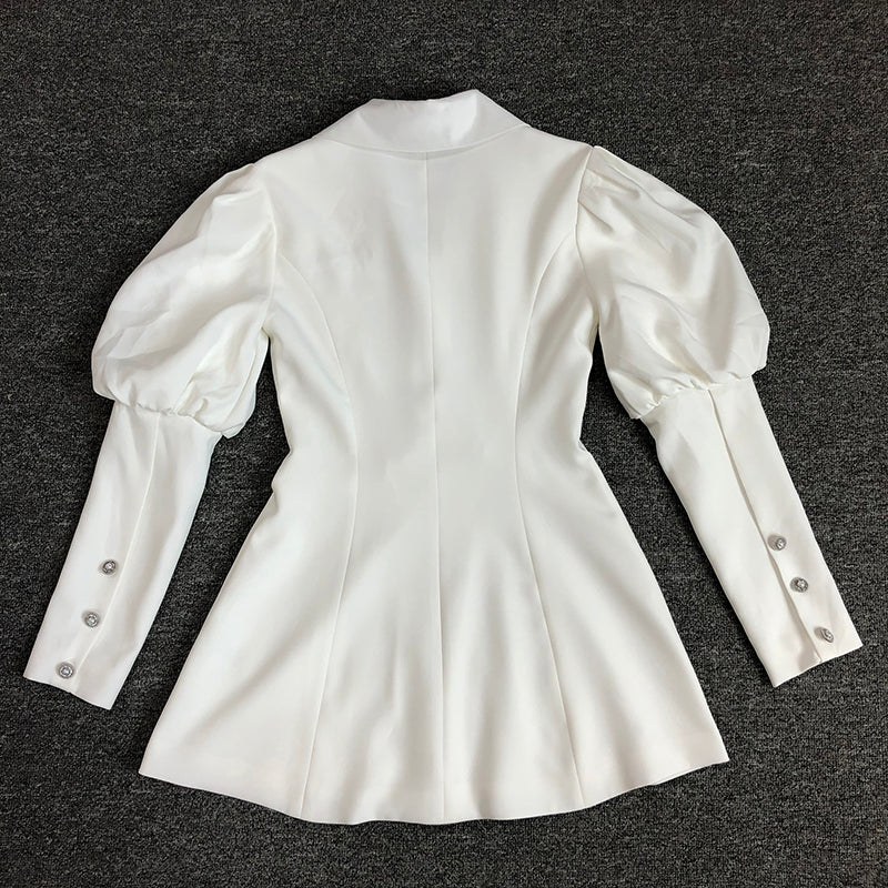 Puff Long Sleeve Blazer Dress White HV1477