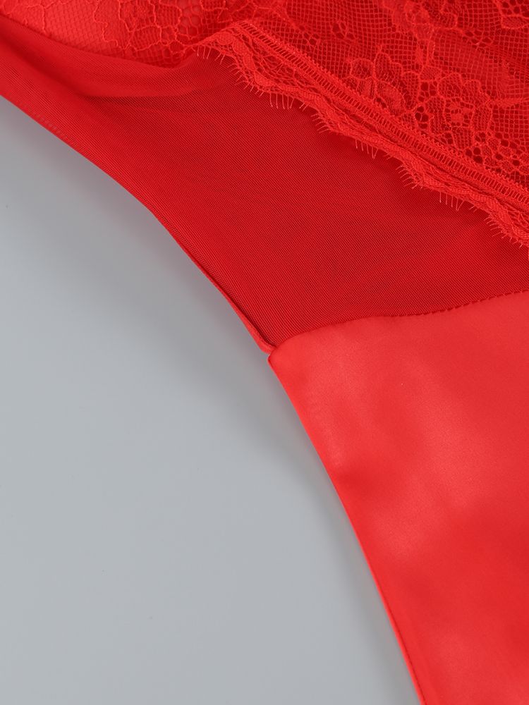 Strapless Lace Corset Ruffle Maxi Dress HV1025