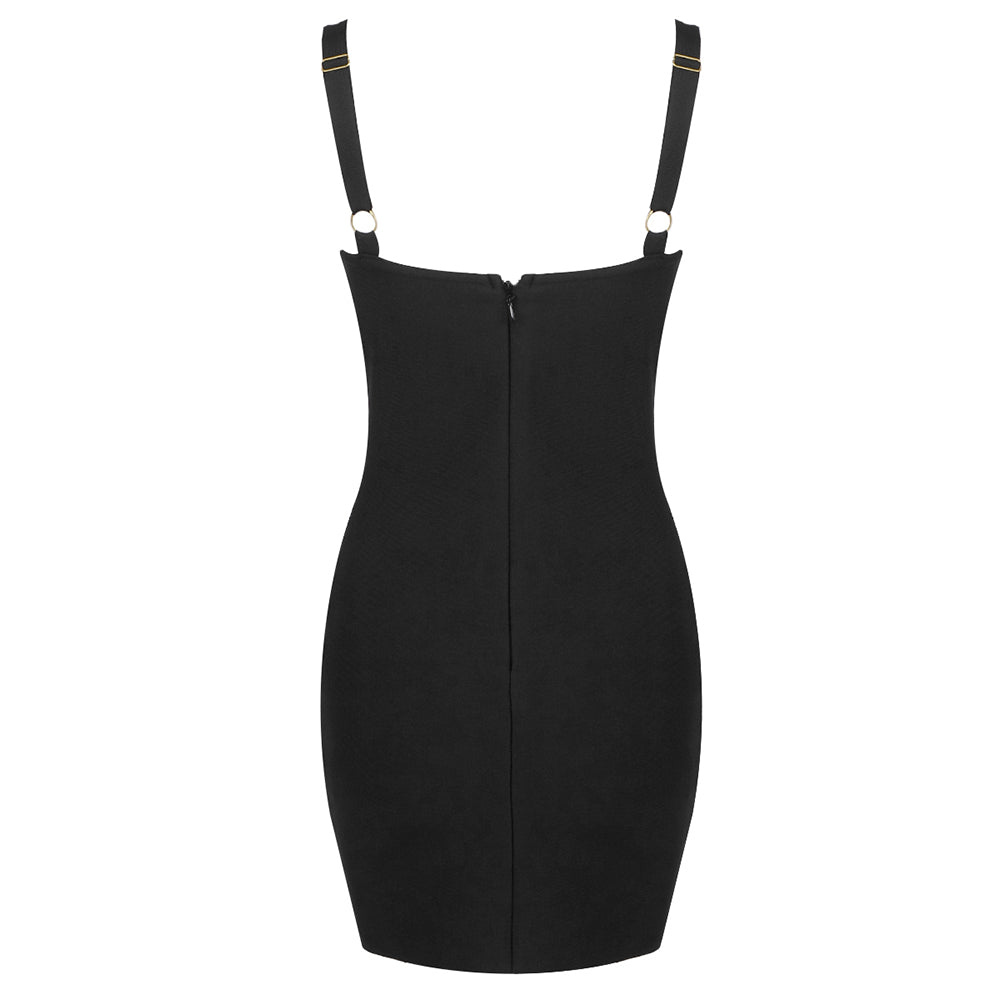 Scalloped Bustier Dress Black HV1488