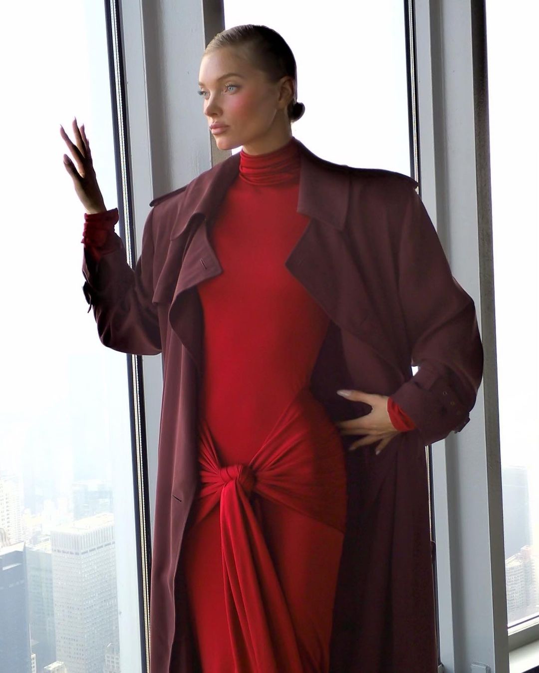 Long Sleeve Ruched Detail Maxi Dress