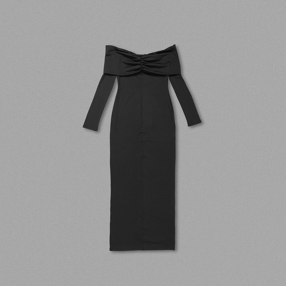 Long Sleeve Off The Shoulder Maxi Dress HV1060
