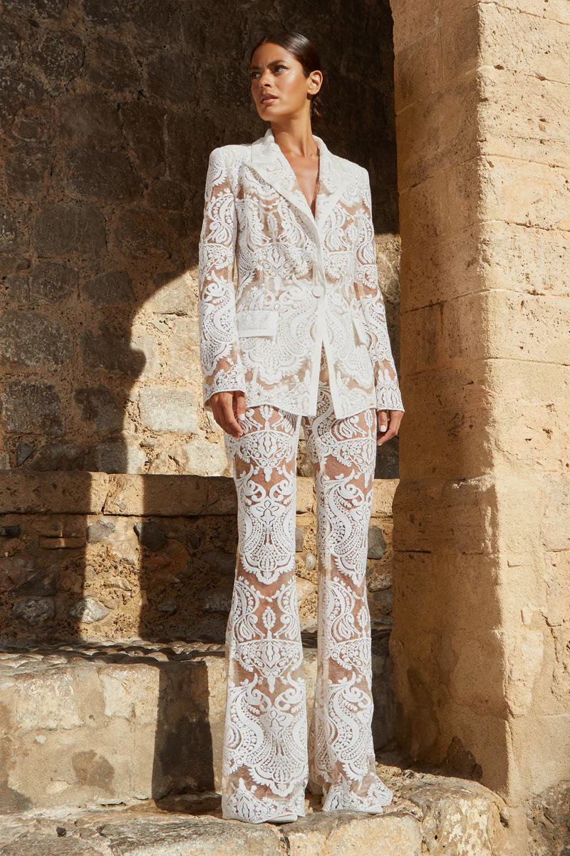 Long Sleeve Sequin Lace Suit HV9305