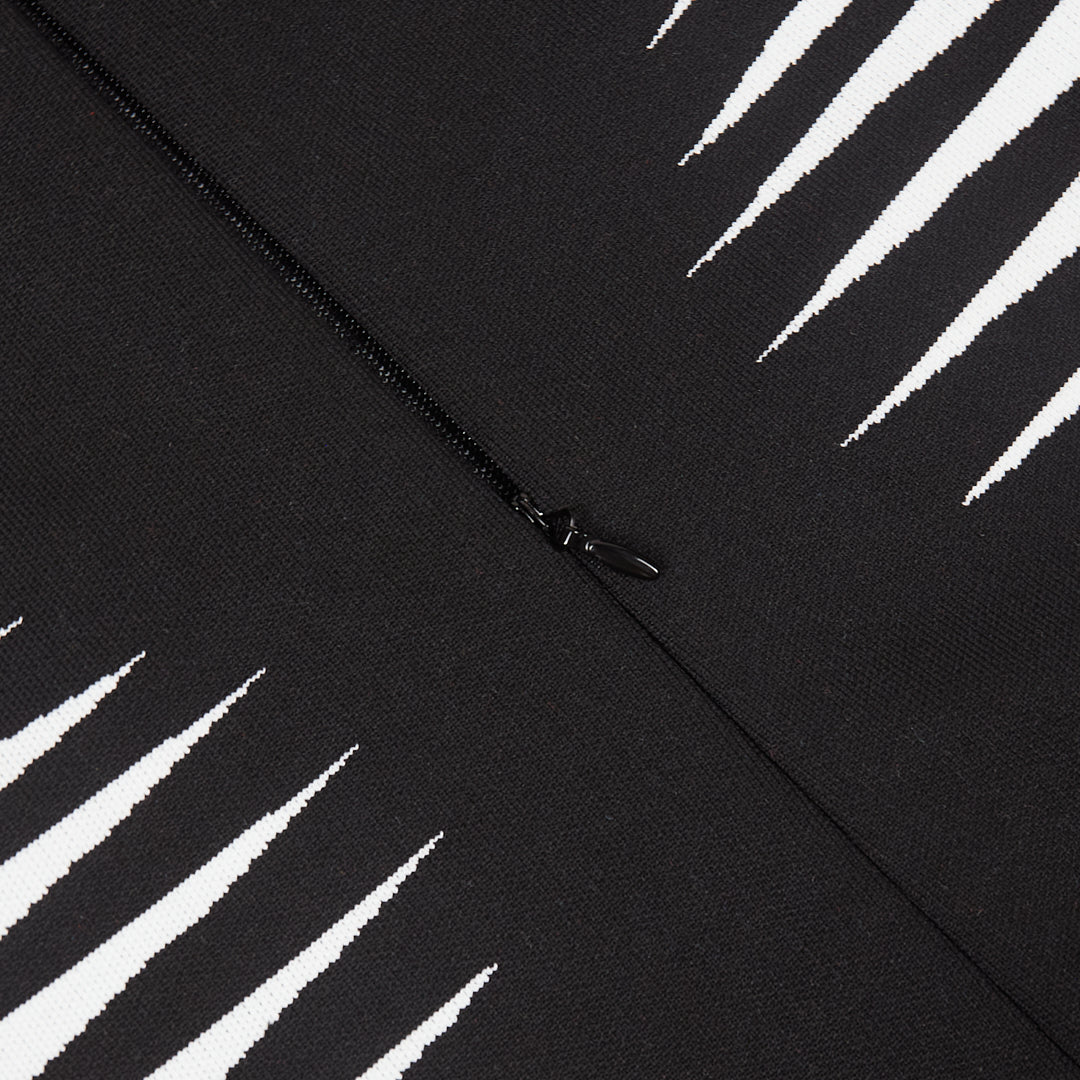 Contrast Midi Dress Black White