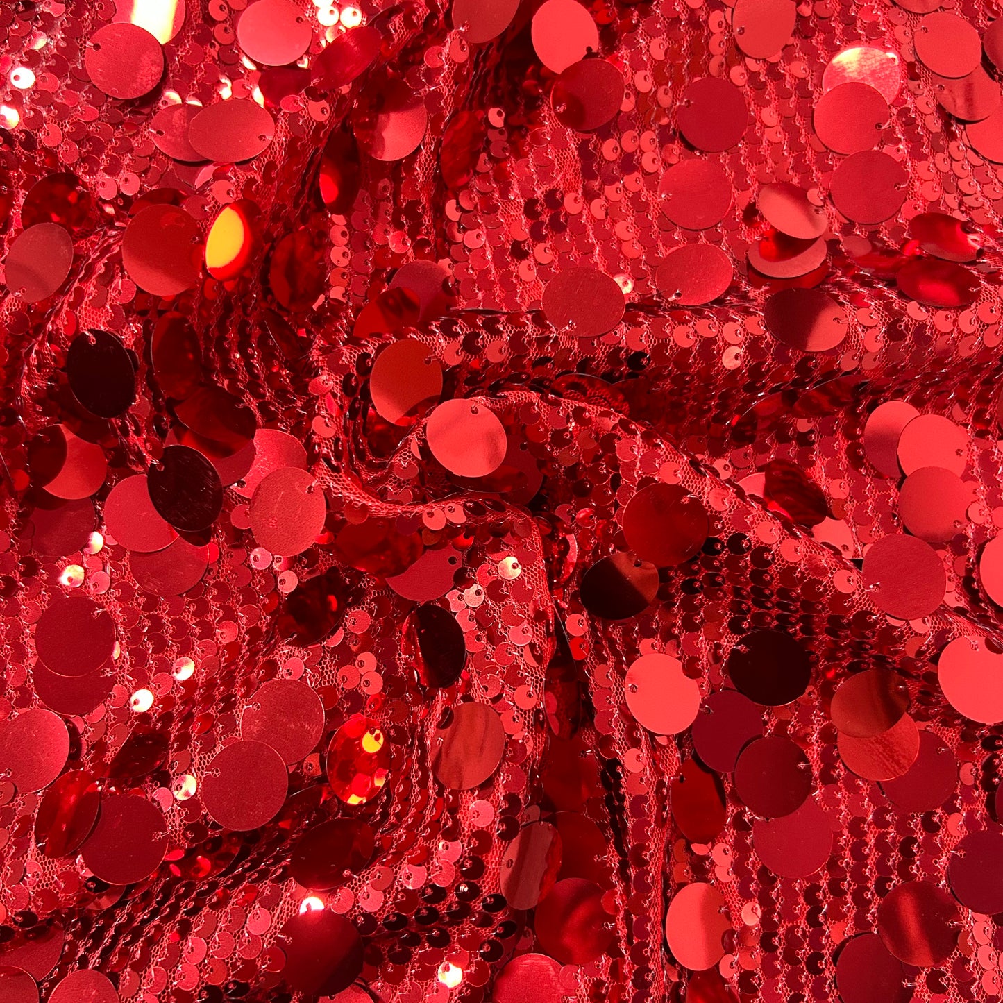 Strapless Big Sequins Maxi Dress Red BB505