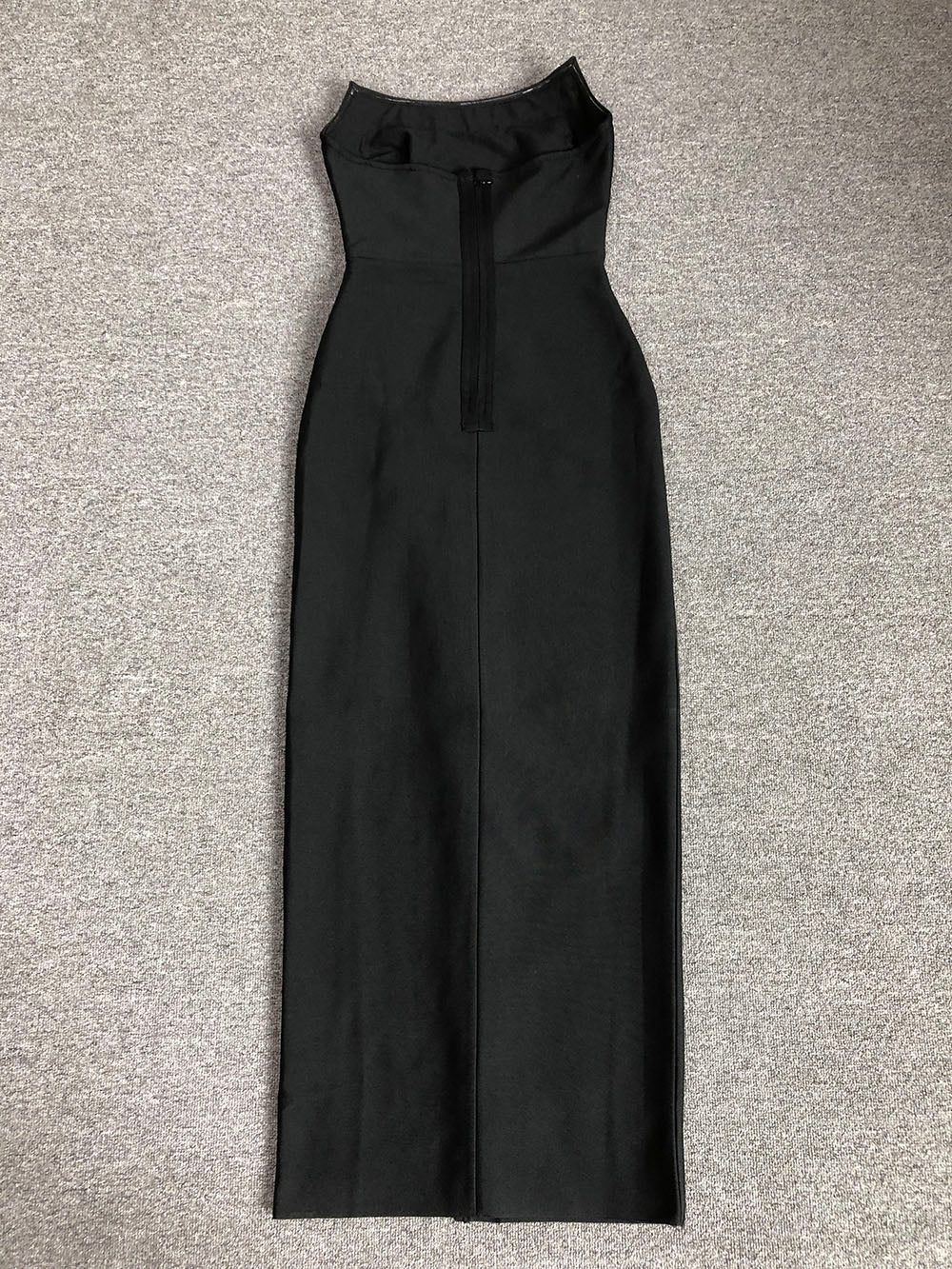 Strapless Design Crystal Detail Maxi Dress Black