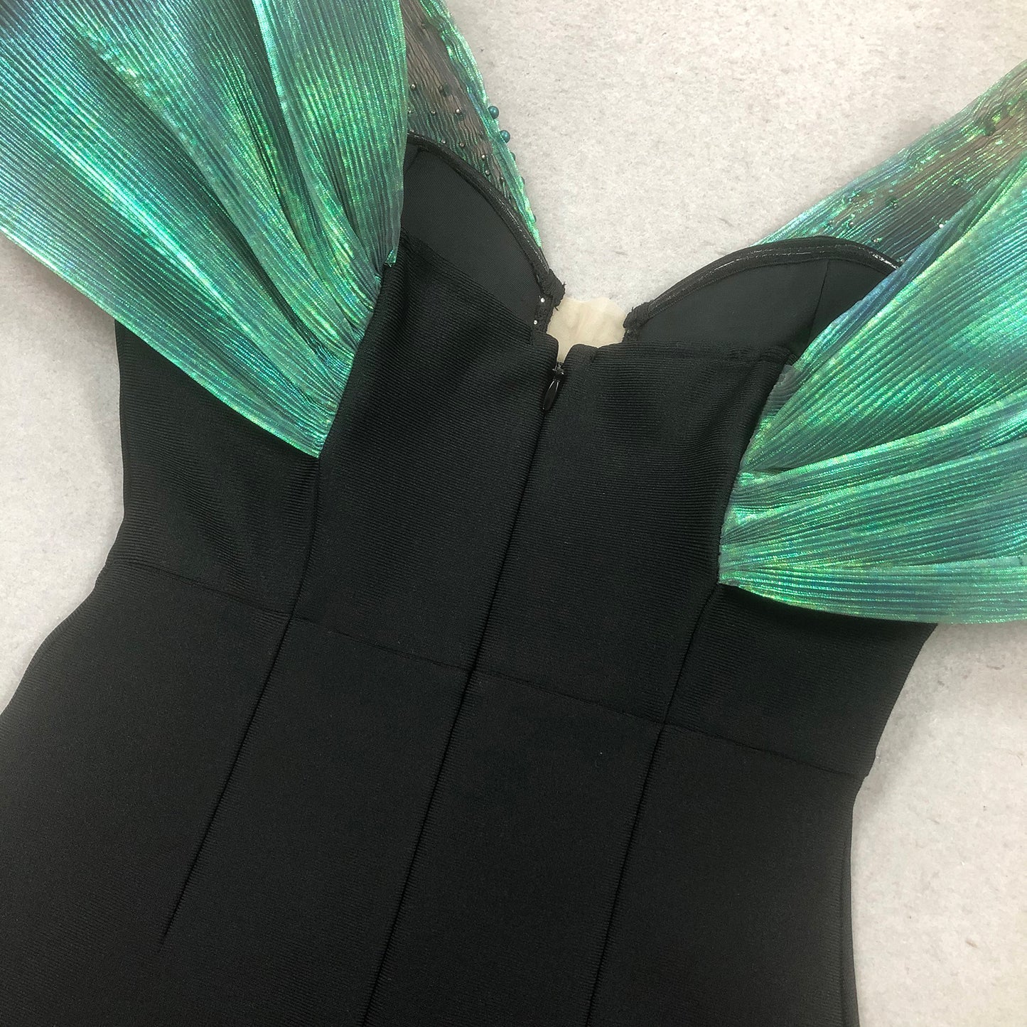 Bardot Embellished Maxi Dress Green Black