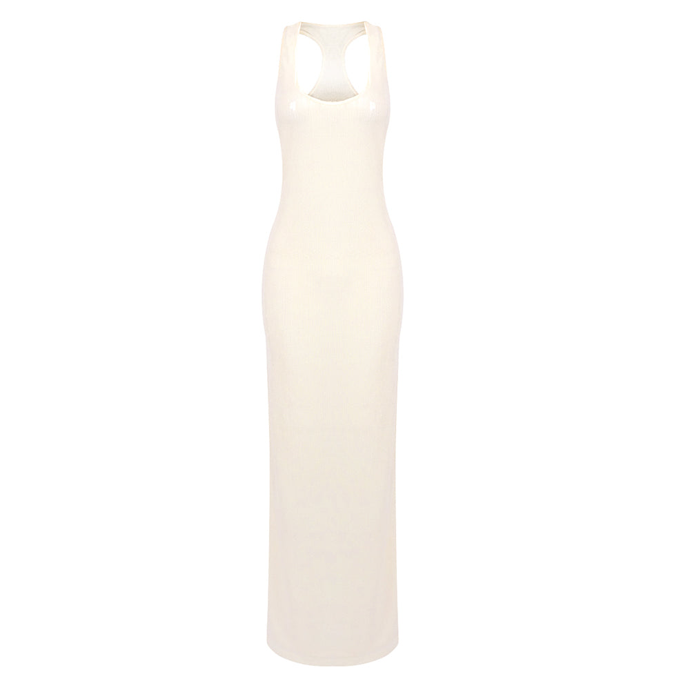 Sequin Maxi Dress Ivory HV1975