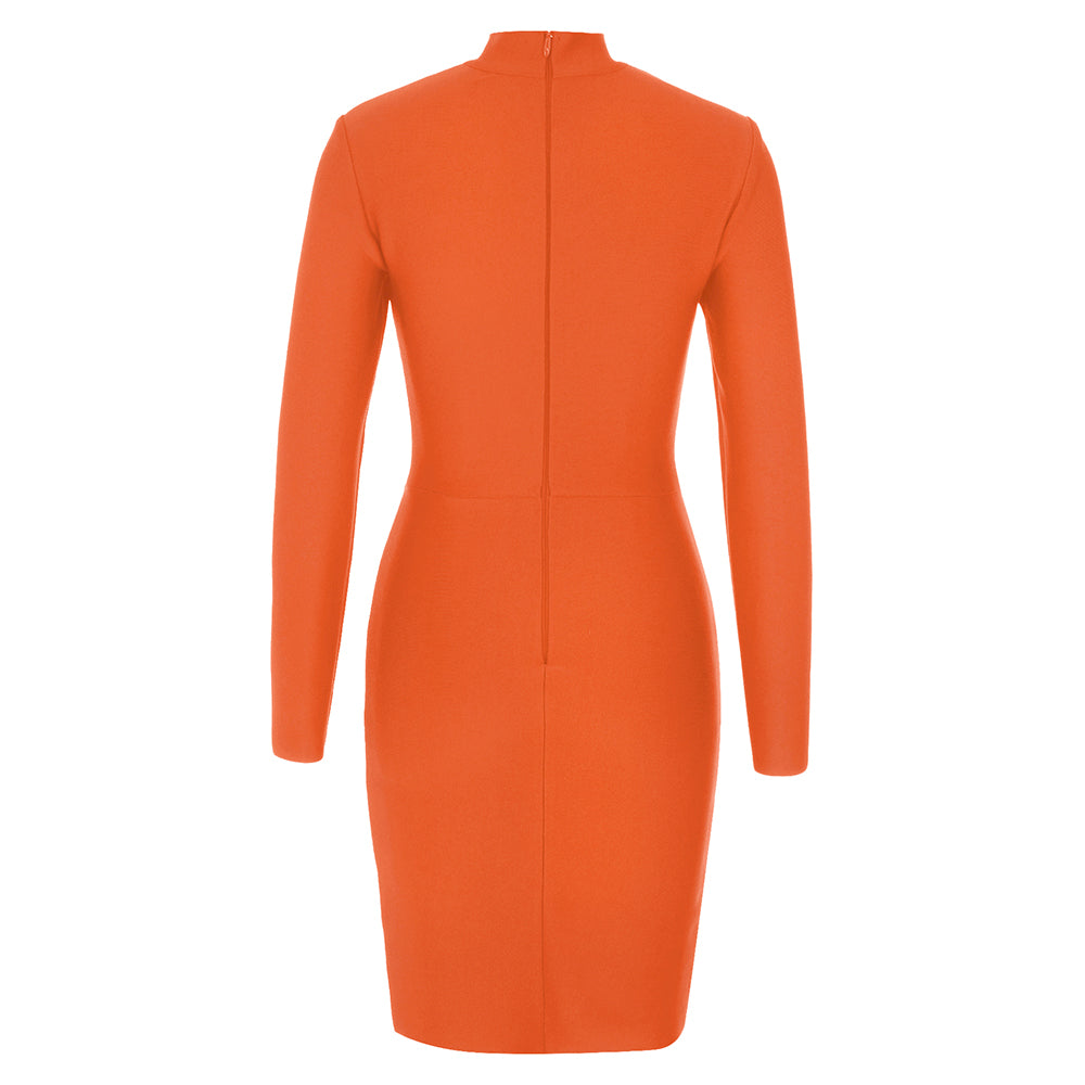 Long Sleeve Bustier Cut Out Dress HV9756