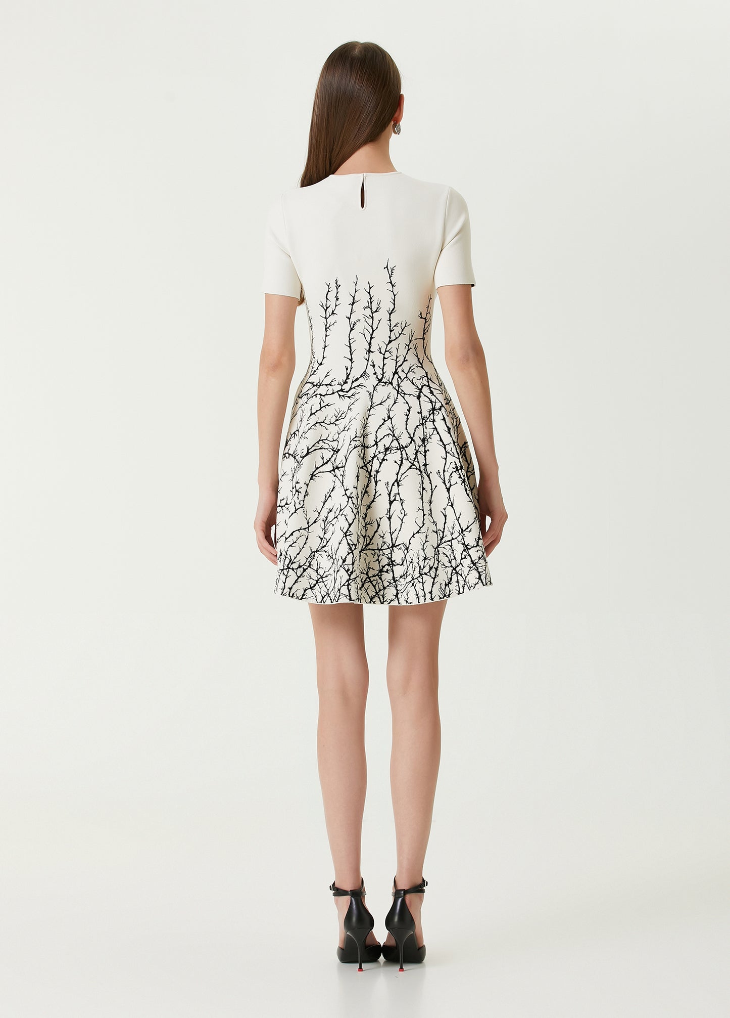 Short Sleeve A Line Dress White HV1576