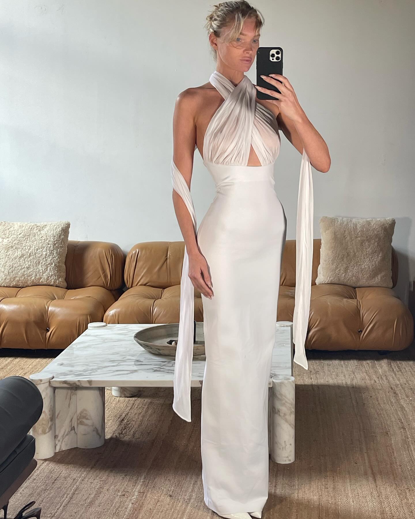 Halter Draped Maxi Dress HV1533