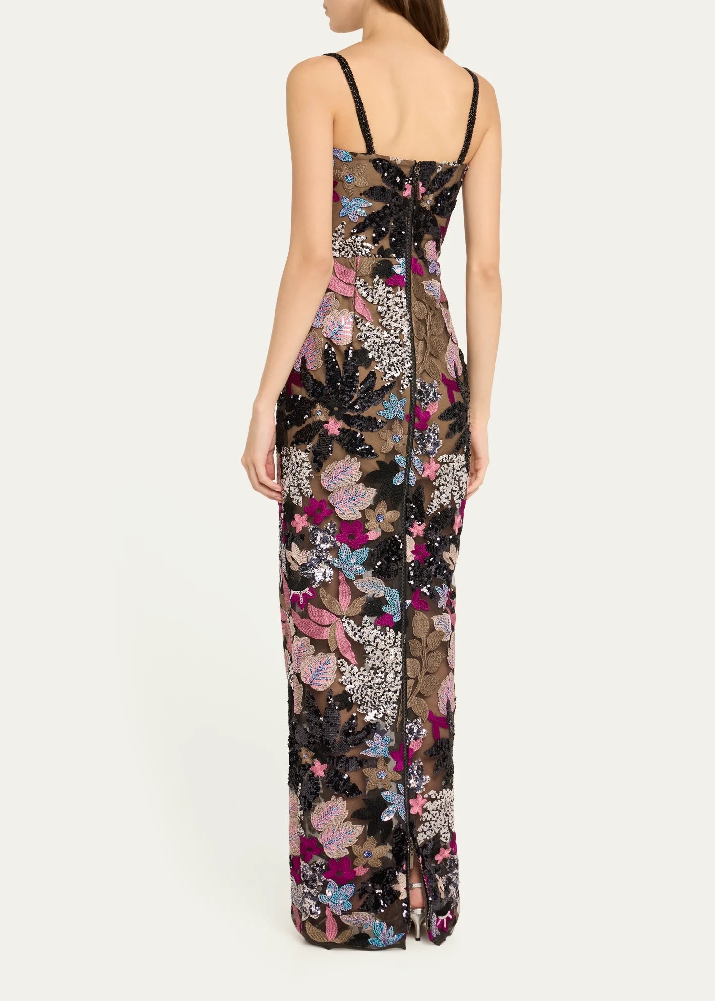 Floral Sequin Embroidered Maxi Dress HV1699