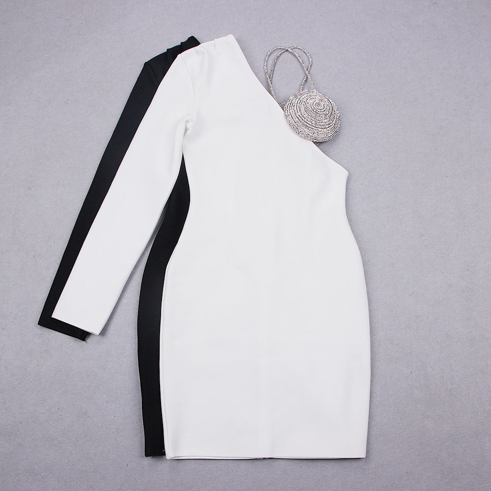 Long Sleeve Rhinestone Bustier Dress HV8724