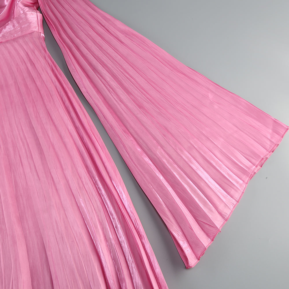 Long Sleeve Pleated Maxi Dress