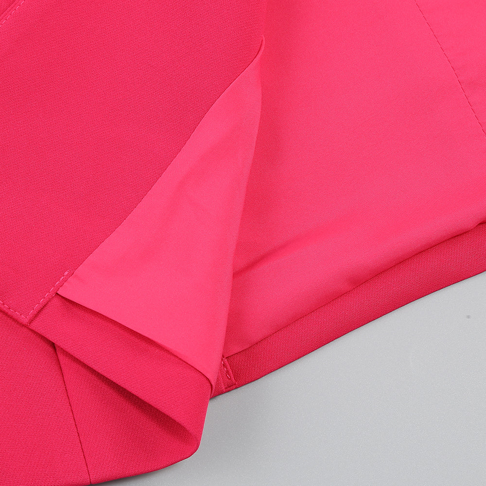Long Sleeve Feather Detail Suit Hot Pink HV1267