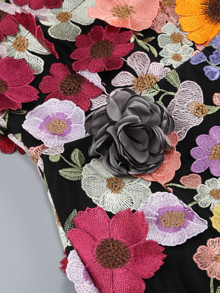 Strapless Floral Corset Dress
