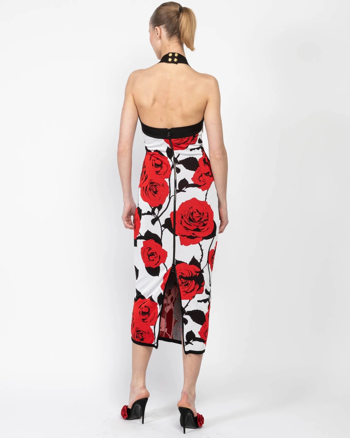 Halter Bustier Floral Midi Dress HV1348