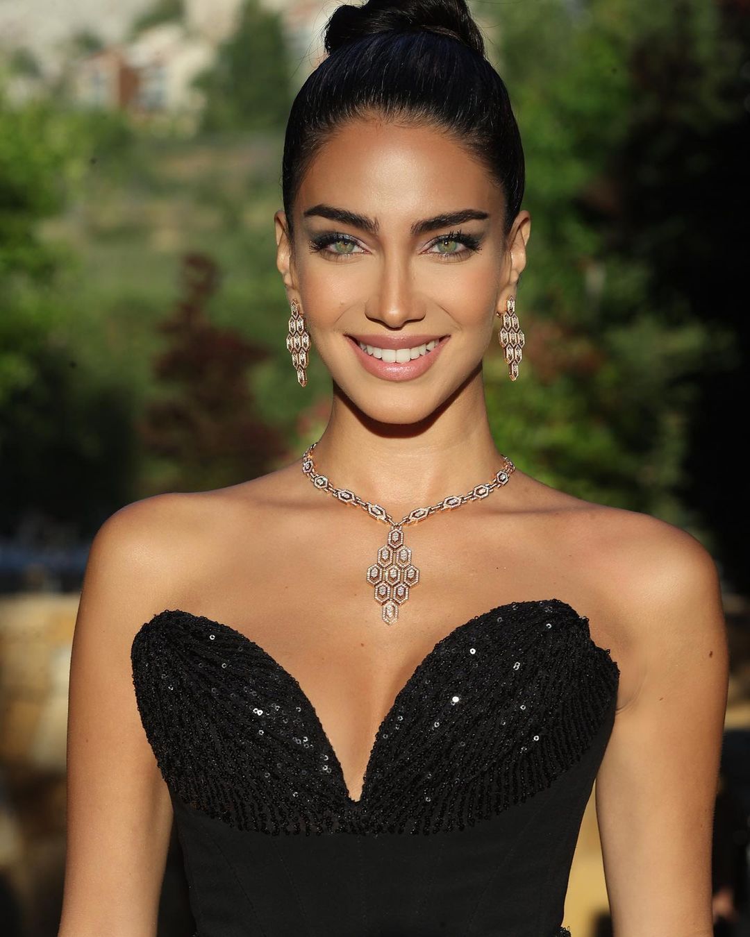 Strapless Sequin Two Piece Maxi Dress Black HV9217