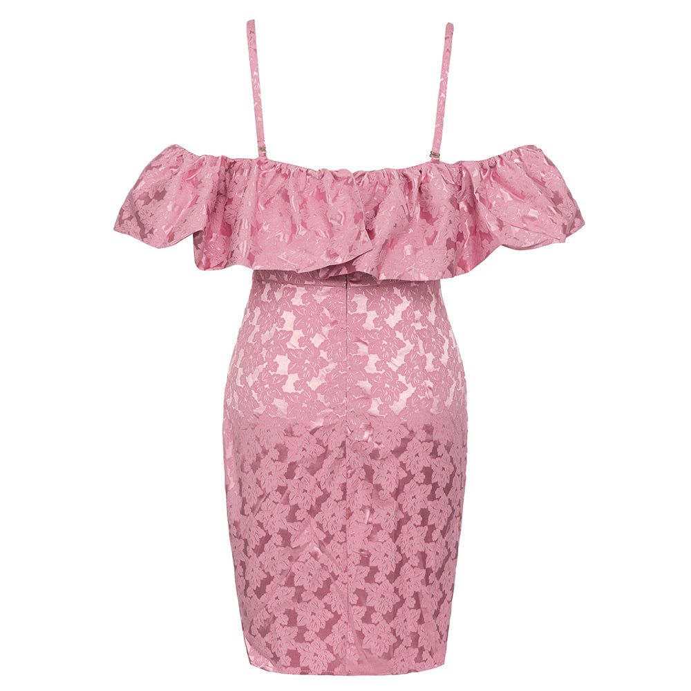 Ruffle Draped Dress Pink HV9689
