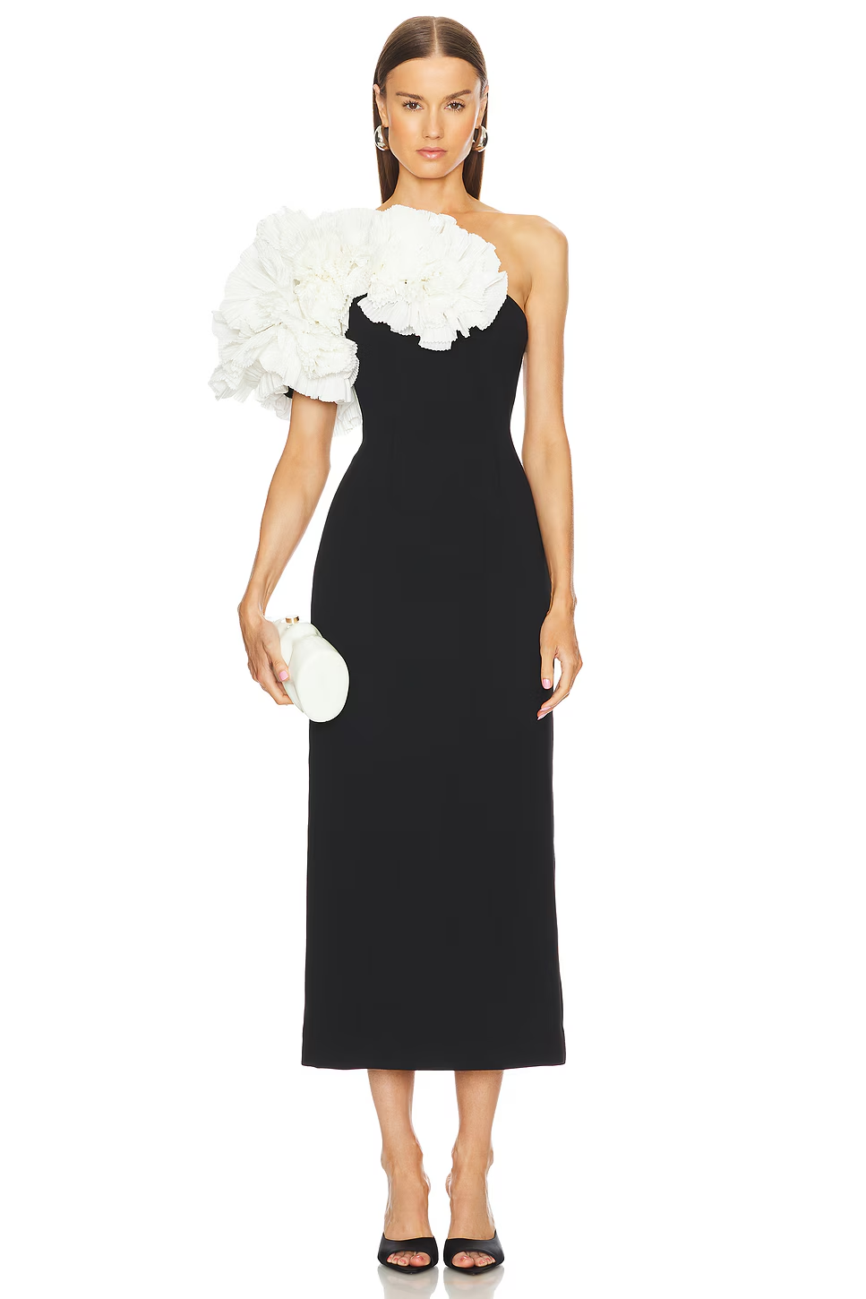 One Shoulder Ruffle Detail Maxi