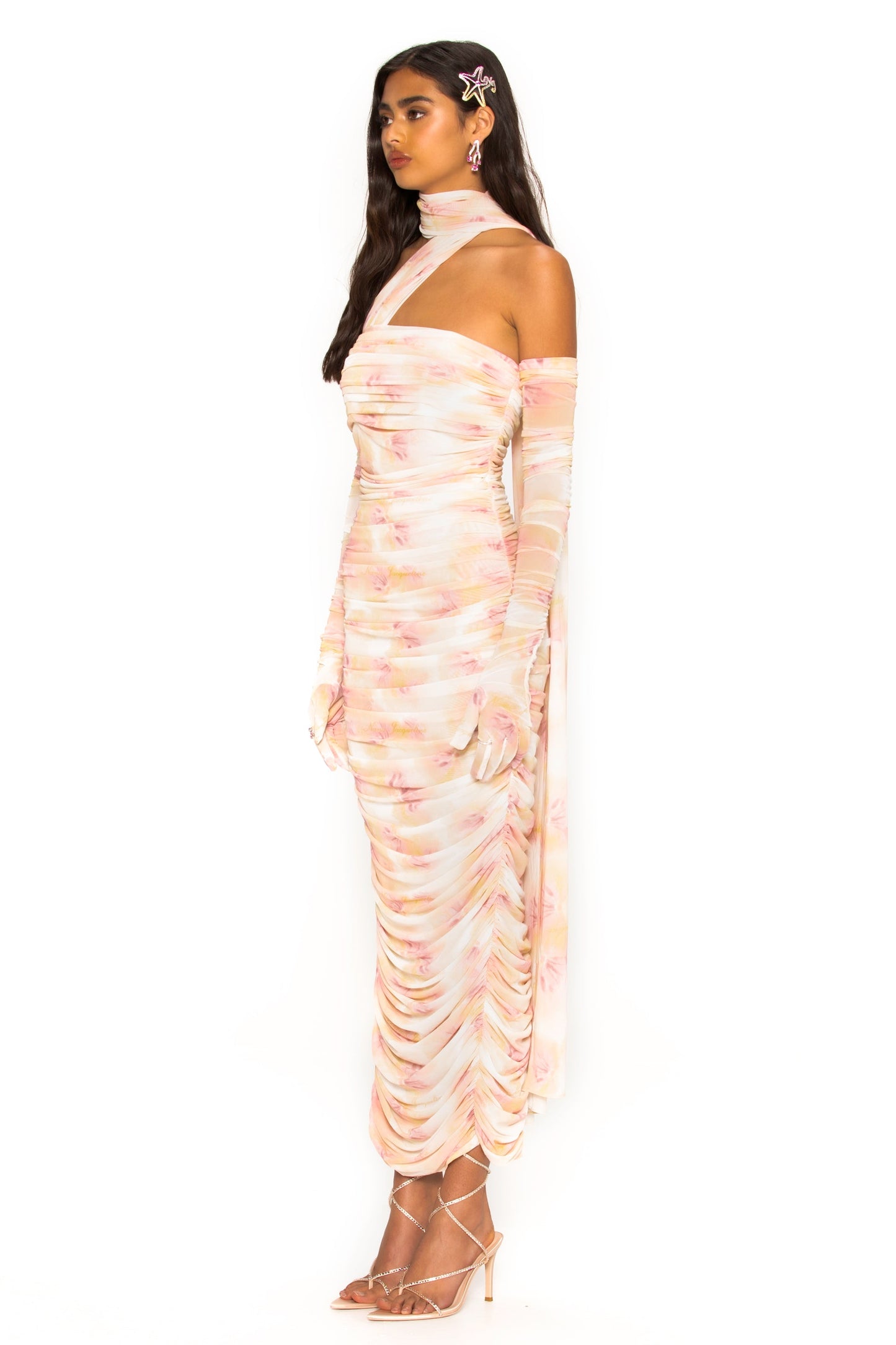 Long Sleeve Draped Maxi Dress HV9363