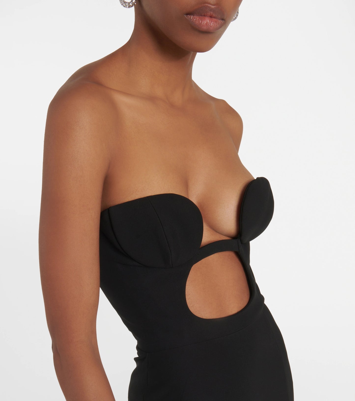 Strapless Bustier Maxi Dress Black HV9509