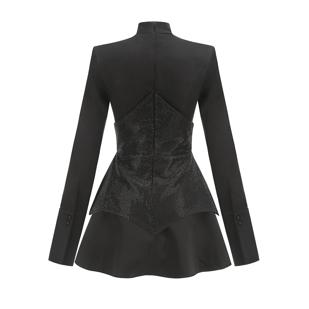 Long Sleeve Sparkly Corset A Line Dress HV1384