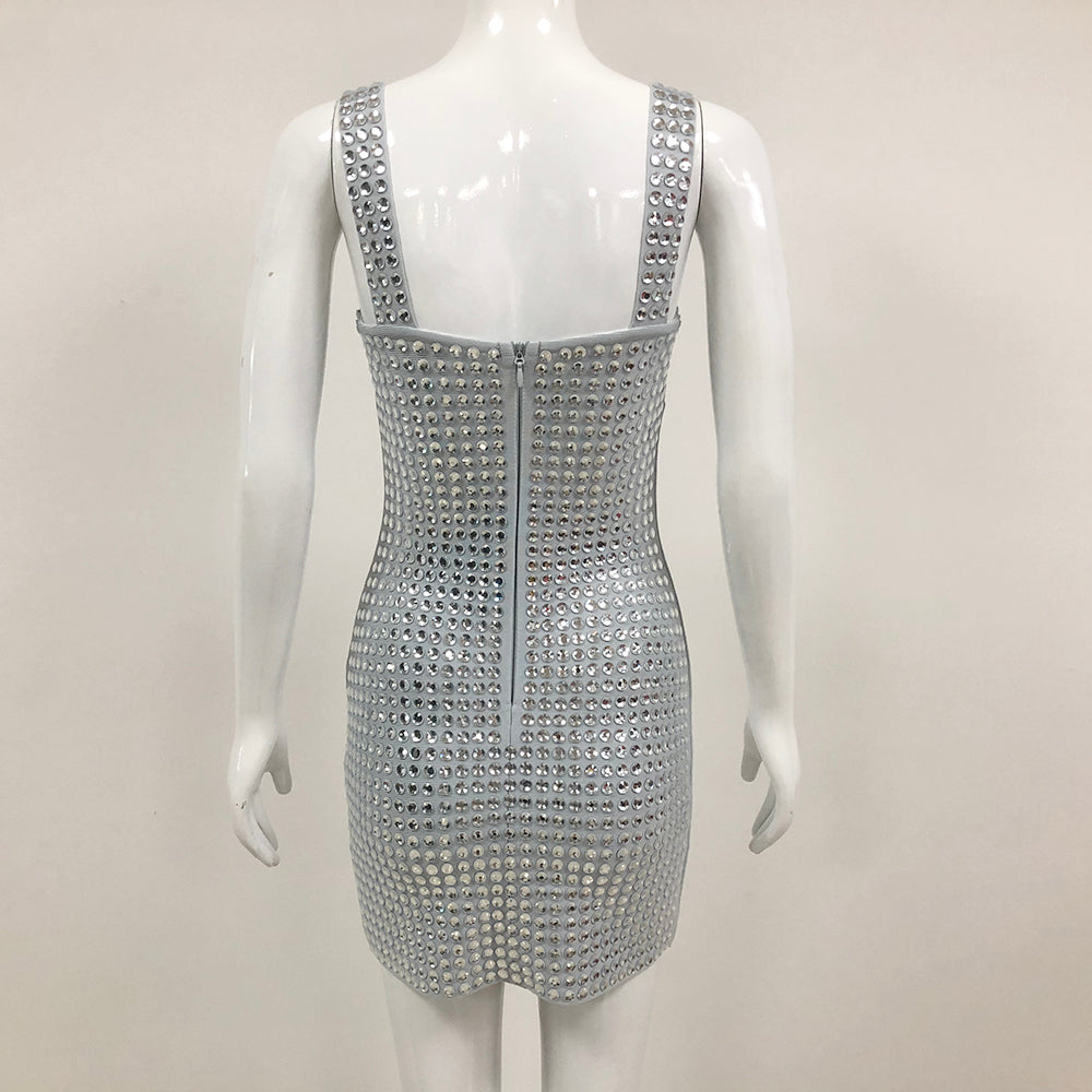 Crystal Embellished Dress Silver HV1427