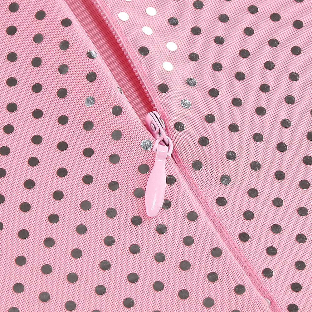 Silver Polka Dot Bustier Maxi Dress Pink HV1746