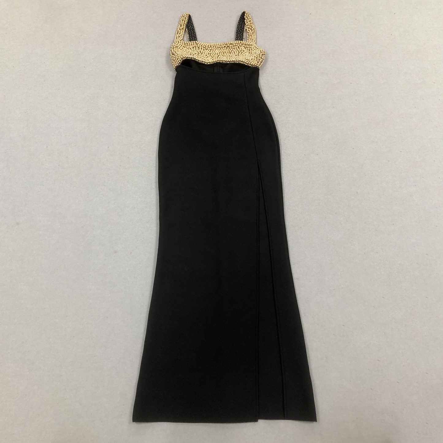 Embellished Maxi Dress Black Gold