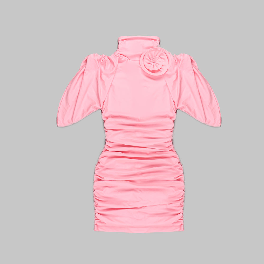 Ruched Flower Detail Dress HV9489